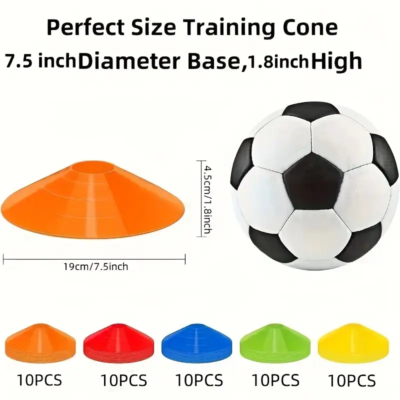50pcs PE Soccer Training Cones - Image 2